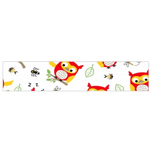 Seamless Pattern Vector Owl Cartoon With Bugs Small Premium Plush Fleece Scarf from ArtsNow.com Front