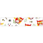 Seamless Pattern Vector Owl Cartoon With Bugs Small Premium Plush Fleece Scarf