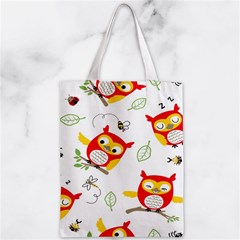 Seamless Pattern Vector Owl Cartoon With Bugs Zipper Classic Tote Bag from ArtsNow.com Back
