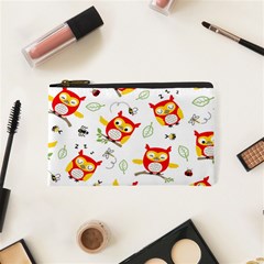 Seamless Pattern Vector Owl Cartoon With Bugs Cosmetic Bag (XS) from ArtsNow.com Front