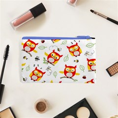 Seamless Pattern Vector Owl Cartoon With Bugs Cosmetic Bag (XS) from ArtsNow.com Back