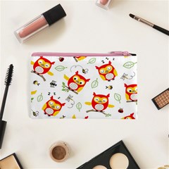 Seamless Pattern Vector Owl Cartoon With Bugs Cosmetic Bag (XS) from ArtsNow.com Back