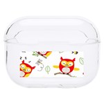 Seamless Pattern Vector Owl Cartoon With Bugs Hard PC AirPods Pro Case