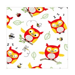 Seamless Pattern Vector Owl Cartoon With Bugs Duvet Cover Double Side (Full/ Double Size) from ArtsNow.com Back