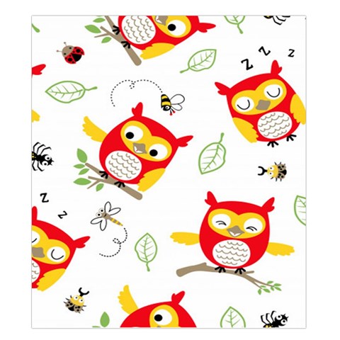 Seamless Pattern Vector Owl Cartoon With Bugs Duvet Cover Double Side (King Size) from ArtsNow.com Back