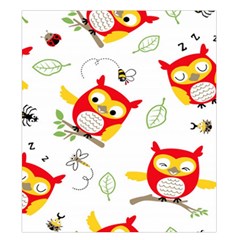 Seamless Pattern Vector Owl Cartoon With Bugs Duvet Cover Double Side (King Size) from ArtsNow.com Back