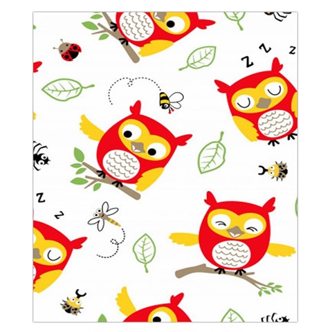 Seamless Pattern Vector Owl Cartoon With Bugs Duvet Cover Double Side (California King Size) from ArtsNow.com Back