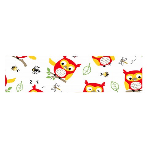 Seamless Pattern Vector Owl Cartoon With Bugs Oblong Satin Scarf (16  x 60 ) from ArtsNow.com Front