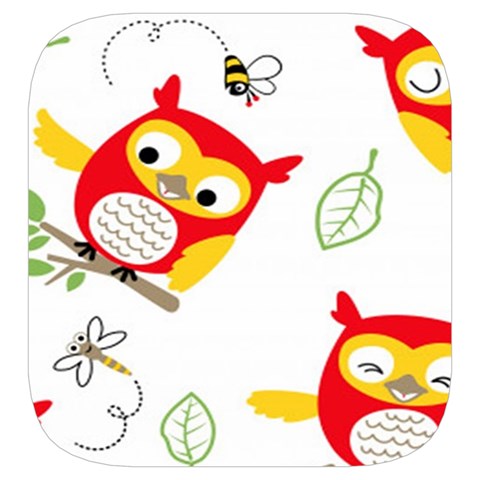 Seamless Pattern Vector Owl Cartoon With Bugs Toiletries Pouch from ArtsNow.com Side Left