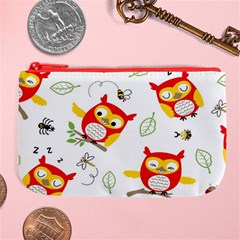 Seamless Pattern Vector Owl Cartoon With Bugs Large Coin Purse from ArtsNow.com Front
