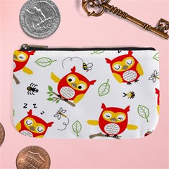 Seamless Pattern Vector Owl Cartoon With Bugs Large Coin Purse from ArtsNow.com Front