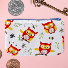 Seamless Pattern Vector Owl Cartoon With Bugs Large Coin Purse from ArtsNow.com Back
