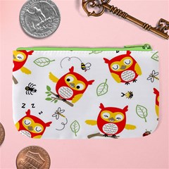 Seamless Pattern Vector Owl Cartoon With Bugs Large Coin Purse from ArtsNow.com Back