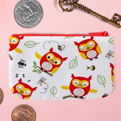 Seamless Pattern Vector Owl Cartoon With Bugs Large Coin Purse from ArtsNow.com Back