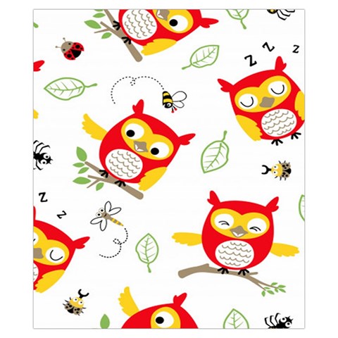 Seamless Pattern Vector Owl Cartoon With Bugs Drawstring Pouch (XS) from ArtsNow.com Front