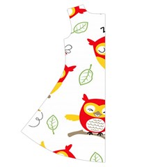 Seamless Pattern Vector Owl Cartoon With Bugs Short Sleeve V Back Left