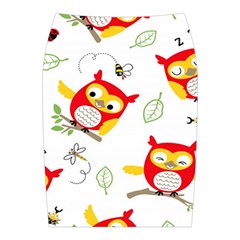 Seamless Pattern Vector Owl Cartoon With Bugs Midi Wrap Pencil Skirt from ArtsNow.com Back