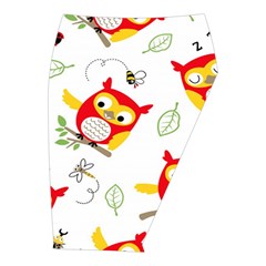 Seamless Pattern Vector Owl Cartoon With Bugs Midi Wrap Pencil Skirt from ArtsNow.com  Front Right 