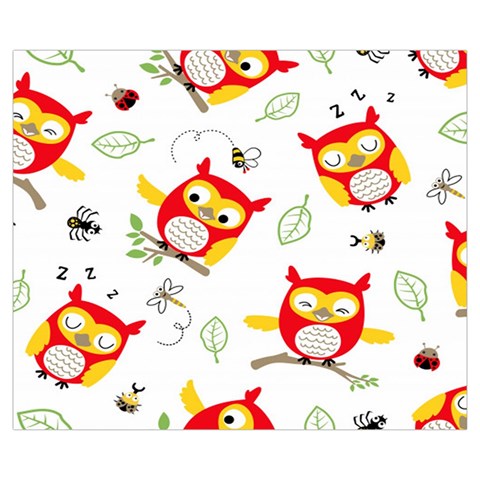 Seamless Pattern Vector Owl Cartoon With Bugs Medium Tote Bag from ArtsNow.com Front