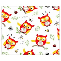 Seamless Pattern Vector Owl Cartoon With Bugs Medium Tote Bag from ArtsNow.com Back