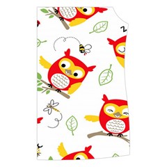 Seamless Pattern Vector Owl Cartoon With Bugs Women s Button Up Vest from ArtsNow.com Front Left