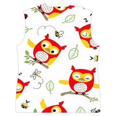 Seamless Pattern Vector Owl Cartoon With Bugs Women s Button Up Vest from ArtsNow.com Back