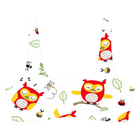 Seamless Pattern Vector Owl Cartoon With Bugs Cross Back Hipster Bikini Set from ArtsNow.com Front