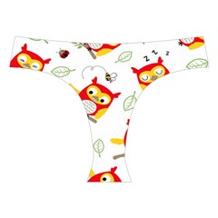 Seamless Pattern Vector Owl Cartoon With Bugs Cross Back Hipster Bikini Set from ArtsNow.com Front Under