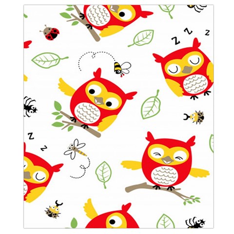 Seamless Pattern Vector Owl Cartoon With Bugs Belt Pouch Bag (Small) from ArtsNow.com Back Strap