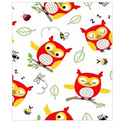 Seamless Pattern Vector Owl Cartoon With Bugs Waist Pouch (Large) from ArtsNow.com Back Strap