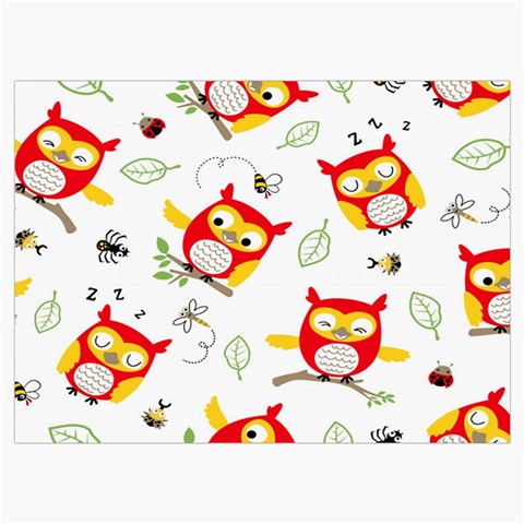 Seamless Pattern Vector Owl Cartoon With Bugs Roll Up Canvas Pencil Holder (L) from ArtsNow.com Front