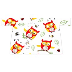 Seamless Pattern Vector Owl Cartoon With Bugs Wristlet Pouch Bag (Small) from ArtsNow.com Back