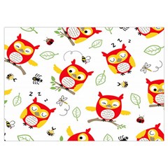 Seamless Pattern Vector Owl Cartoon With Bugs Wristlet Pouch Bag (Small) from ArtsNow.com Belt Loop
