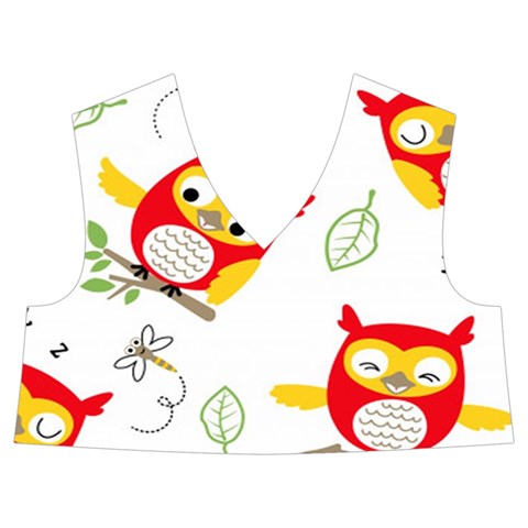 Seamless Pattern Vector Owl Cartoon With Bugs Kids  Midi Sailor Dress from ArtsNow.com Front Top