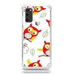 Seamless Pattern Vector Owl Cartoon With Bugs Samsung Galaxy S20 6.2 Inch TPU UV Case