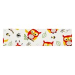 Seamless Pattern Vector Owl Cartoon With Bugs Banner and Sign 4  x 1 