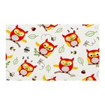 Seamless Pattern Vector Owl Cartoon With Bugs Banner and Sign 5  x 3 