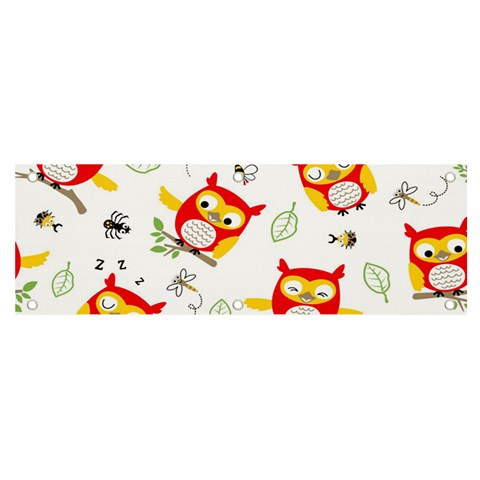Seamless Pattern Vector Owl Cartoon With Bugs Banner and Sign 6  x 2  from ArtsNow.com Front