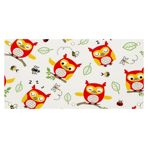Seamless Pattern Vector Owl Cartoon With Bugs Banner and Sign 6  x 3  from ArtsNow.com Front