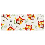 Seamless Pattern Vector Owl Cartoon With Bugs Banner and Sign 8  x 3 