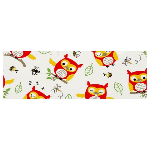 Seamless Pattern Vector Owl Cartoon With Bugs Banner and Sign 9  x 3  from ArtsNow.com Front