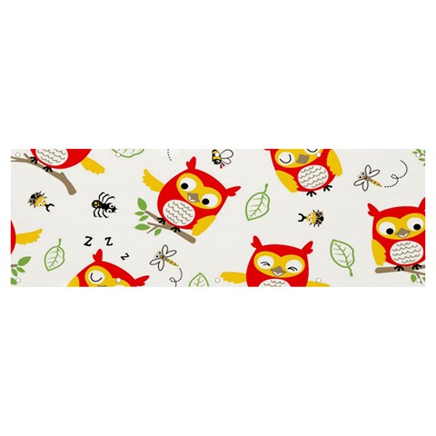 Seamless Pattern Vector Owl Cartoon With Bugs Banner and Sign 12  x 4  from ArtsNow.com Front