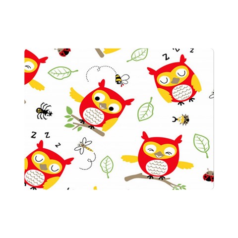 Seamless Pattern Vector Owl Cartoon With Bugs Premium Plush Fleece Blanket (Mini) from ArtsNow.com 35 x27  Blanket Front