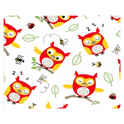 Seamless Pattern Vector Owl Cartoon With Bugs Premium Plush Fleece Blanket (Medium) from ArtsNow.com 60 x50  Blanket Front