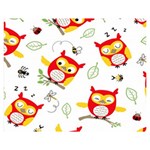 Seamless Pattern Vector Owl Cartoon With Bugs Premium Plush Fleece Blanket (Medium)