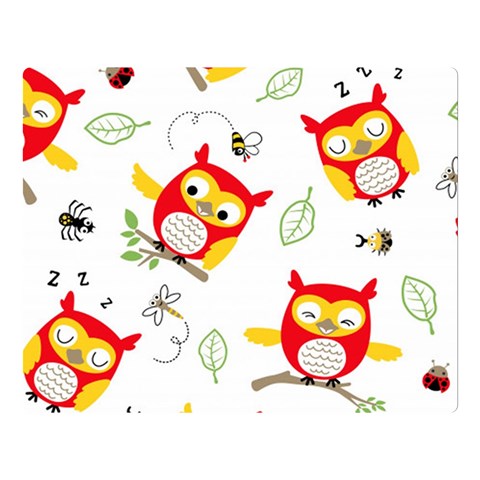 Seamless Pattern Vector Owl Cartoon With Bugs Premium Plush Fleece Blanket (Large) from ArtsNow.com 80 x60  Blanket Front