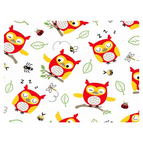 Seamless Pattern Vector Owl Cartoon With Bugs Two Sides Premium Plush Fleece Blanket (Extra Small) from ArtsNow.com 40 x30  Blanket Back