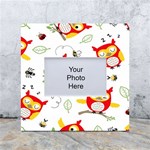 Seamless Pattern Vector Owl Cartoon With Bugs White Box Photo Frame 4  x 6 