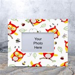 Seamless Pattern Vector Owl Cartoon With Bugs White Tabletop Photo Frame 4 x6 