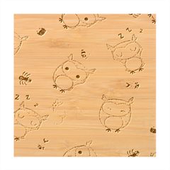 Seamless Pattern Vector Owl Cartoon With Bugs Bamboo Coaster Set from ArtsNow.com Coaster 3